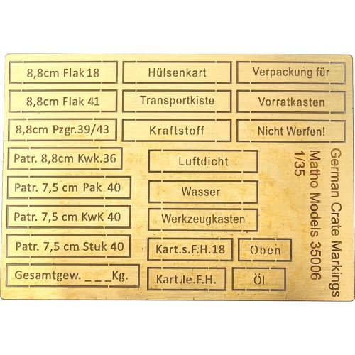 Matho Models - German Crate Markings (airbrush templates)