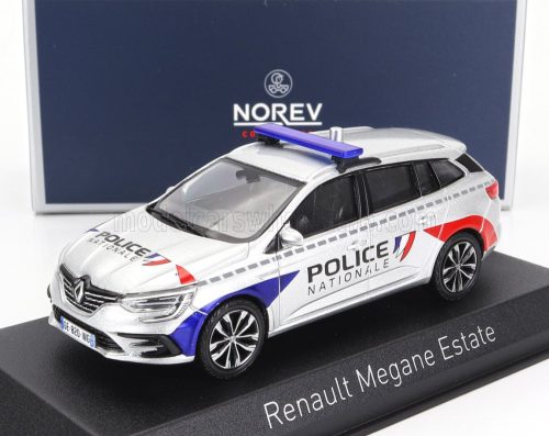 NOREV - RENAULT MEGANE SPORT TOURER SW STATION WAGON POLICE NATIONALE 2022 SILVER RED