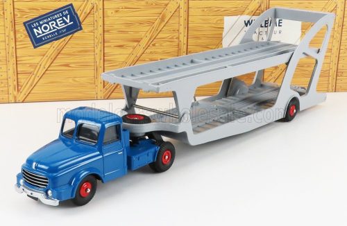 NOREV - WILLEME LC610 TRUCK CAR TRANSPORTER BISARCA 1950 BLUE SILVER