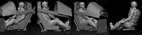 Pilot Replicas - 1/48 SAAB J29 pilot seated. Designed to fit Pilot-Replicas J29 seat without modification