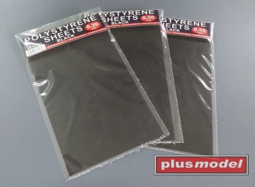 Plus model - Polystyrene sheets black 0,2