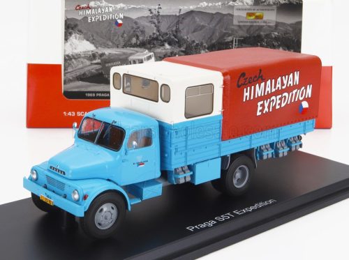 Premium Classixxs - PRAGA S5T-3 TRUCK 2-ASSI 1969 - FIRST CZECH HIMALAYAN EXPEDITION LIGHT BLUE CREAM RED