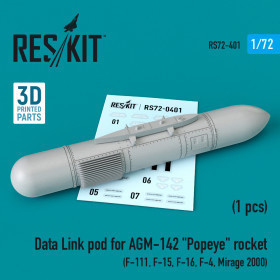 Reskit - Data Link pod for AGM-142 "Popeye" rocket (F-15, F-16, F-4, Mirage 2000, F-111) (1/72)