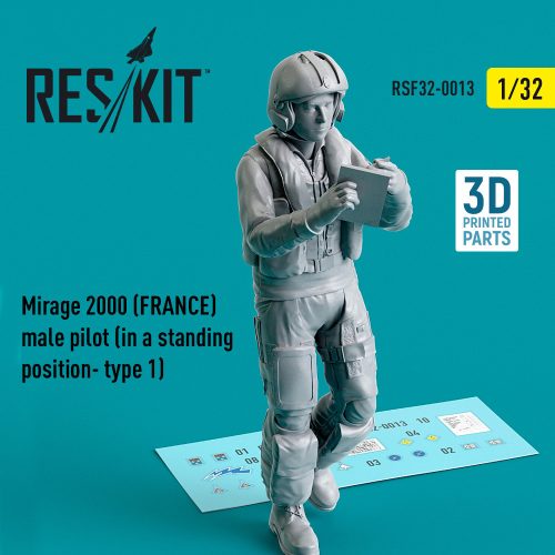 Reskit - Mirage 2000 (FRANCE) male pilot (in a standing position- type 1) (3D Printed) (1/32)