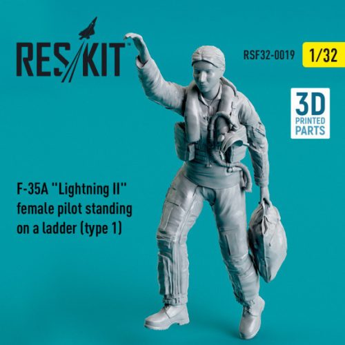 Reskit - F-35A "Lightning II" female pilot standing on a ladder (type 1) (3D Printed) (1/32)