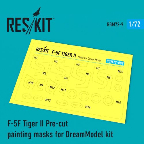 Reskit - F-5F "Tiger II" Pre-cut painting masks for DreamModel kit (1/72)