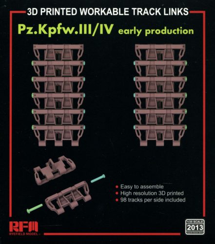 Rye Field Model - Panzer III / IV early workable tracks (3D printed)