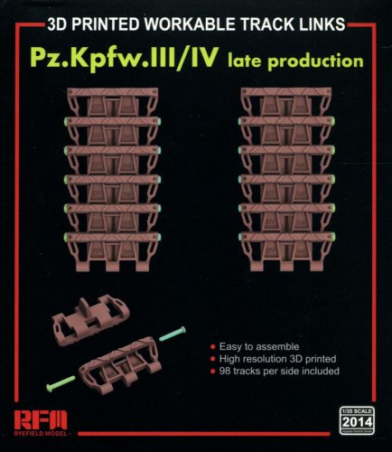 Rye Field Model - Panzer III / IV late workable tracks (3D printed)