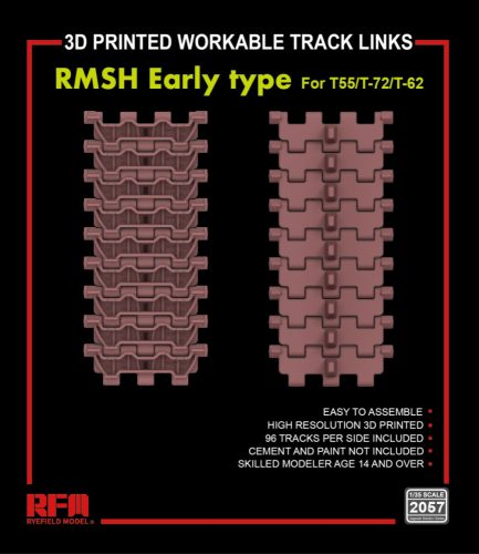 Rye Field Model - RMSH Early type work. track links f. T55/T-72/T-62