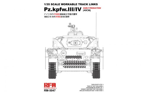 Rye Field Model - Panzer III / IV early prod.  workable tracks 40cm