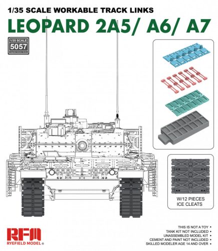 Rye Field Model - Leopard 2A5 /A6/A7 workable track links