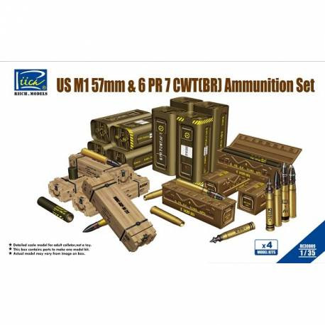 Riich Models - US M1 57mm&6PR 7cwt(BR)Ammunition Set(Mo (Model Kits x4)