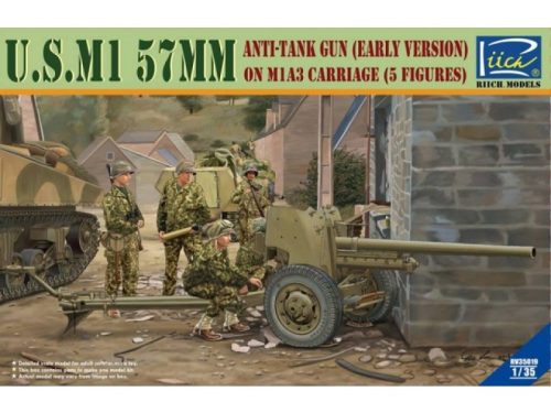 Riich Models - U.S.M1 57mm anti-tank Gun early version on M1A3 Carriage w/Crews (5 figu