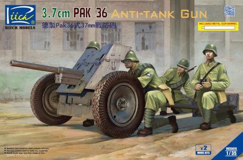 Riich Models - German 3.7Cm Pak 36 Anti-Tank Gun(Model Kitsx2)W/Metal Gun Barrel