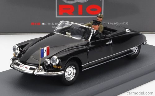 Riomodels - Citroen Ds19 Cabriolet Personal Car General Charles De Gaulle Visit Djibuti 1959 Black