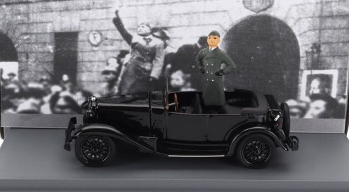 Rio-Models - ALFA ROMEO 1750 TORPEDO SPIDER MILANO 1944 WITH BENITO MUSSOLINI FIGURE BLACK