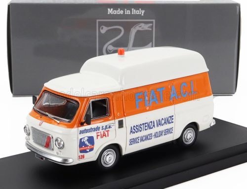 Rio-Models - FIAT 238 TETTO ALTO VAN ACI ASSISTENZA VACANZE 1970 WHITE ORANGE