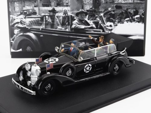 Rio-Models - MERCEDES BENZ NOW WITH 5 FIGURES - 770K OPEN - AFTER WON WAR HITLER'S CAR WITH AMERICAN SENATORS - DACHAU GERMANY 25 MAY 1945 - L'AUTO DI HITLER REQUISITA ED UTILIZZATA DAI SENATORI AMERICANI A GUERRA APPENA VINTA - DACHAU GERMANIA 