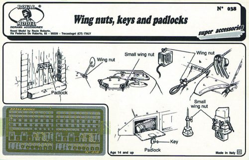 Royal Model - Wing nuts, keys and padlock