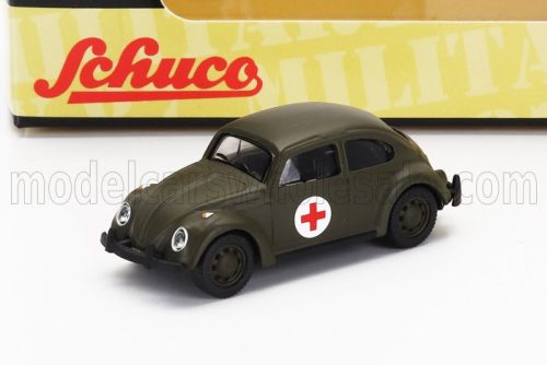 Schuco - VOLKSWAGEN BEETLE KAFER MAGGIOLINO UNITE MEDICAL ARMEE ALLEMANDE AMBULANCE 1955 MILITARY GREEN