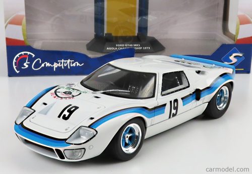 Solido - Ford Usa Gt40 Mki N 19 Angola Championship 1973 White 2 Tone Blue