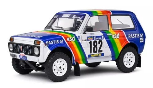 Solido - LADA NIVA N 182 RALLY PARIS-DAKAR 1984 JEAN PIERRE JABOUILLE - MICHEL SARDOU WHITE BLUE