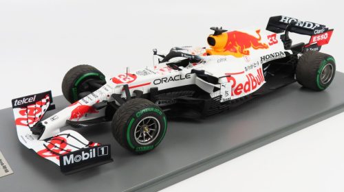 Spark - RED BULL F1  RB16B HONDA RA620H TEAM RED BULL RACING N 33 2nd TURKISH GP MAX VERSTAPPEN 2021 WORLD CHAMPION - CON VETRINA - WITH SHOWCASE MATT BLUE YELLOW RED