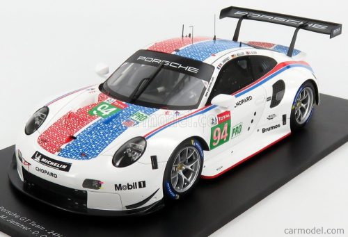 Spark-Model - Porsche 911 991 Rsr 4.0- Flat-6 Team Porsche Gt N 94 24H Le Mans 2019 S.Muller - M.Jaminet - D.Olsen White