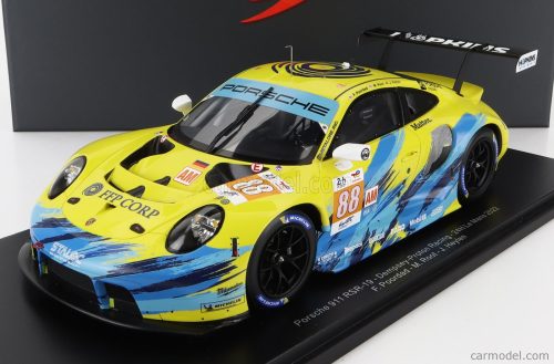 Spark-Model - Porsche 911 991 Rsr-19 4.2L Team Dempsey Proton Racing N 88 24H Le Mans 2022 F.Poordad - M.Root - J.Heylen - Con Vetrina - With Showcase - Special Box Yellow Light Blue