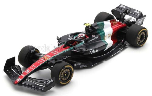 Spark - ALFA ROMEO F1  C43 TEAM STAKE N 24 MONZA ITALY GP 2023 GUANYU ZHOU BLACK RED WHITE GREEN