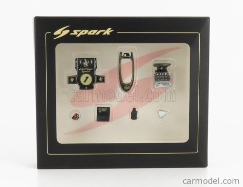 Spark-Model - Accessories F1 Set Lotus 72Djps N 1 Emerson Fittipaldi Season 1972 World Champion Black Gold Met