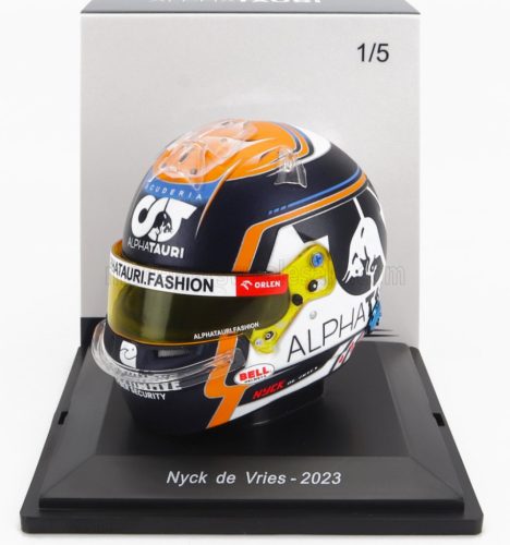 Spark - BELL HELMET F1  CASCO HELMET AT04 TEAM ALPHA TAURI N 21 SEASON 2023 NYCK DE VRIES BLACK WHITE YELLOW