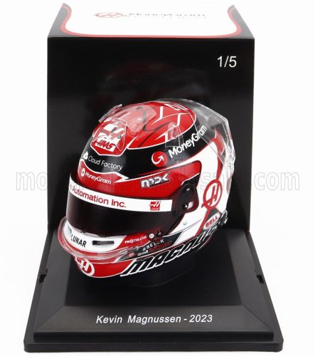 Spark - BELL HELMET F1  CASCO HELMET HAAS FW23 TEAM MONEYGRAM HAAS N 20 SEASON 2023 KEVIN MAGNUSSEN RED WHITE BLACK