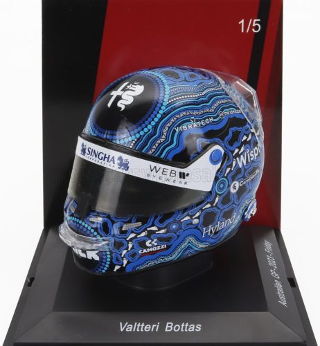 Spark - BELL HELMET F1  CASCO HELMET ALFA ROMEO C43 TEAM STAKE N 77 AUSTRALIAN GP 2023 VALTTERI BOTTAS 2 TONE BLUE BLACK