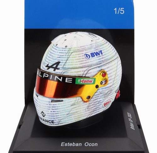 Spark - BELL HELMET F1  CASCO HELMET RENAULT A523 TEAM BWT ALPINE N 31 BRITISH GP 2023 ESTEBAN OCON WHITE