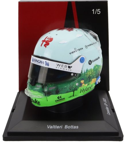 Spark - BELL HELMET F1  CASCO HELMET ALFA ROMEO C43 TEAM STAKE N 24 CANADA GP 2023 GUANYU ZHOU WHITE GREEN