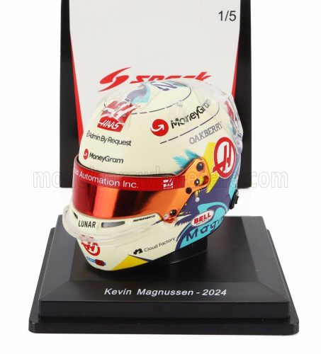 Spark - BELL HELMET CASCO HELMET F1 KEVIN MAGNUSSEN TEAM MONEYGRAM HAAS N 20 SEASON 2024 WHITE BLACK