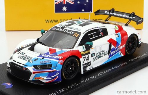 Spark-Model - Audi R8 Lms Gt3 Team Audi Sport Team Valvoline N 74 4Th 12H Bathurst 2022 K.Van Der Linde - N.Berthon - B.Schumacher White Blue Red