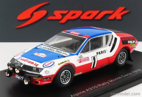 Spark-Model - Renault Alpine A310 N 1 Rally Montecarlo 1976 J.C.Andruet - Y.Jouanny White Red Blue