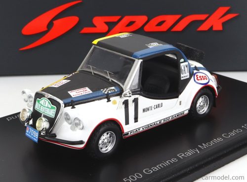 Spark-Model - Fiat 500 Amine N 11 Rally Montecarlo 1969 R.F.Dulbecco - Y.Le Graverend White Black