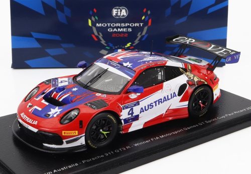 Spark - PORSCHE 991 911 GT3 R TEAM AUSTRALIA N 4 WINNER FIA MOTORSPORT GAMES GT SPRINT CUP PAUL RICHARD 2022 M.CAMPBELL RED WHITE