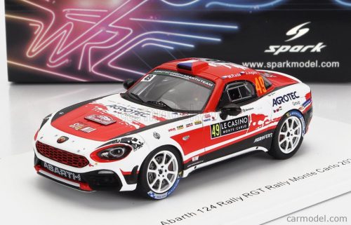 Sparkmodel - Fiat 124 Rally Rgt N 49 Rally Montecarlo 2022 M.Rada - J.Jugas Red White Black