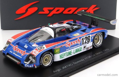 Spark-Model - Argo Jm19C 3.3L V8 Team France Prototeam N 126 24H Le Mans 1989 J.Messaoudi - P.F.Rousselot - T.Lecerf Blue White Orange