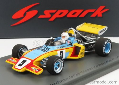 Spark-Model - Brabham F2 Bt38 N 39 Winner Hockenheim Gp 1972 T.Schenker Yellow Light Blue