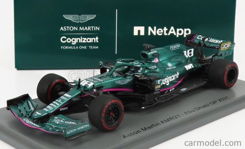 Spark-Model - Aston Martin F1 Amr21 Mercedes M12 Eq Power+ Team Cognizant Formula One N 18 Abu Dhabi Gp 2021 Lance Stroll - 100Th Gp Green