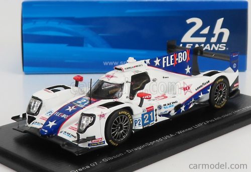 Spark-Model - Oreca Gibson 07 Gk428 4.2L V8 Team Dragonspeed Usa N 21 24H Le Mans 2021 H.Hedman - B.Hanley - J.P.Montoya White Light Blue