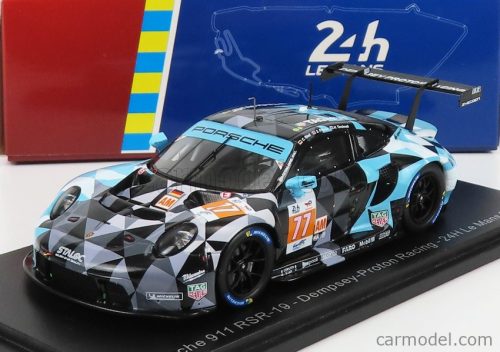 Spark-Model - Porsche 911 991 Rsr-19 4.2L Team Dempsey Proton Racing N 77 24H Le Mans 2022 C.Ried - S.Priaulx - H.Tincknell Grey Black Light Blue