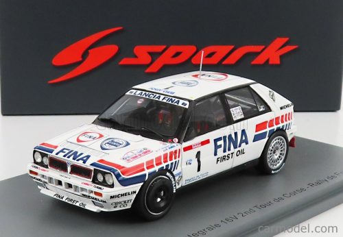 Spark-Model - Lancia Delta Hf Integrale 16V Fina N 1 2Nd Rally Tour De Corse 1991 D.Auriol - B.Occelli White Red Blue