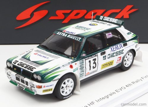 Spark-Model - Lancia Delta Hf Integrale Evo Giesse N 13 4Th Rally 1000 Lakes 1993 T.Makinen - S.Harjanne White Green