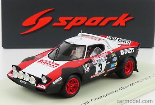 Spark-Model - Lancia Stratos Hf N 3 European Rally Championship 1978 T.Carello - M.Perissinot White Red Black